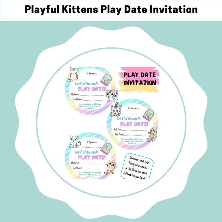 Playful Kittens Play Date Invitation